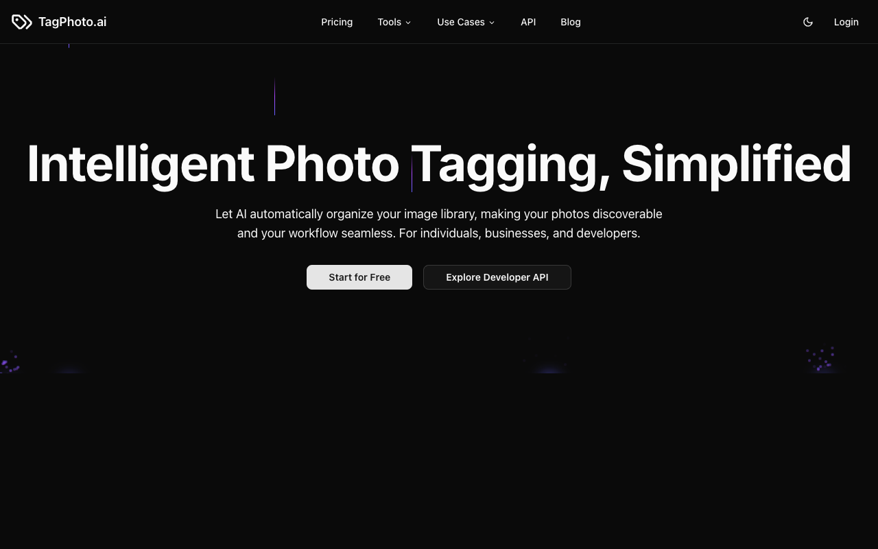 TagPhoto.ai - An AI-powered tool for automatic photo tagging photo-tagging AI automation