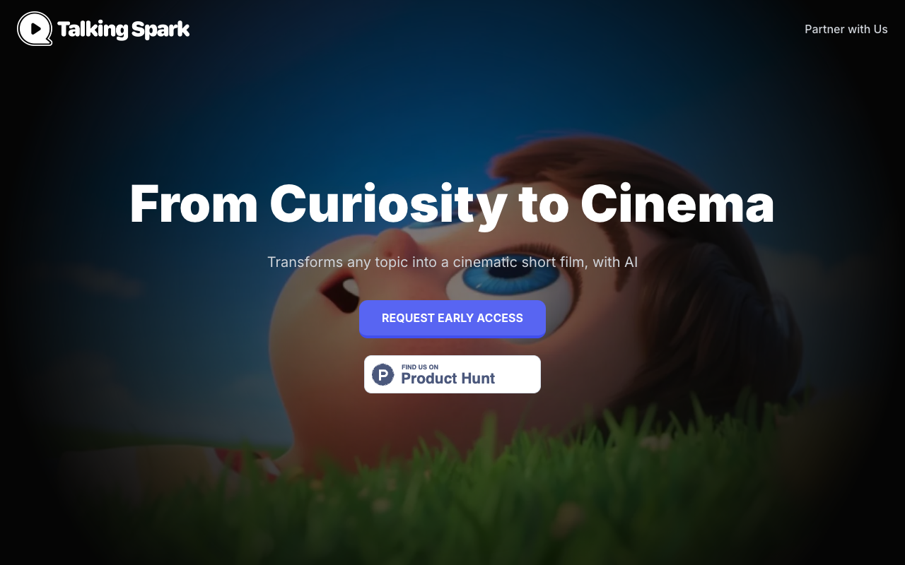 TalkingSpark - Transforms any topic into a cinematic short film AI video-generation storytelling