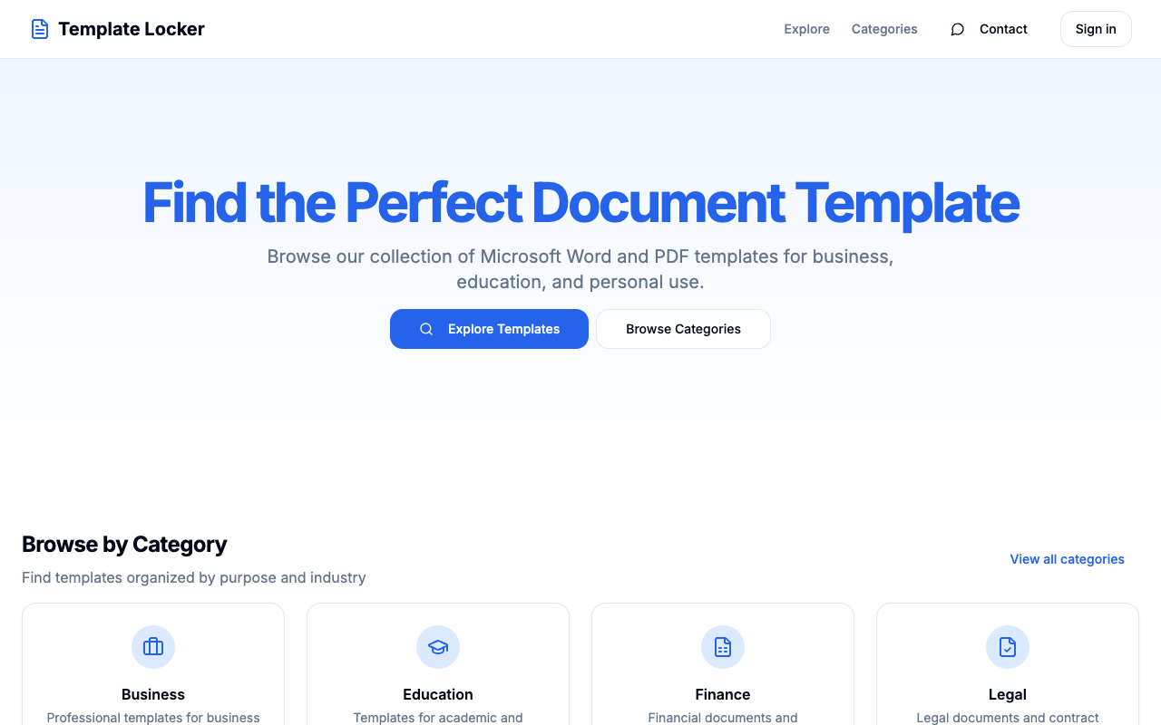 Template Locker - An AI-powered document template management tool for easy editing and discovery AI document-management templates