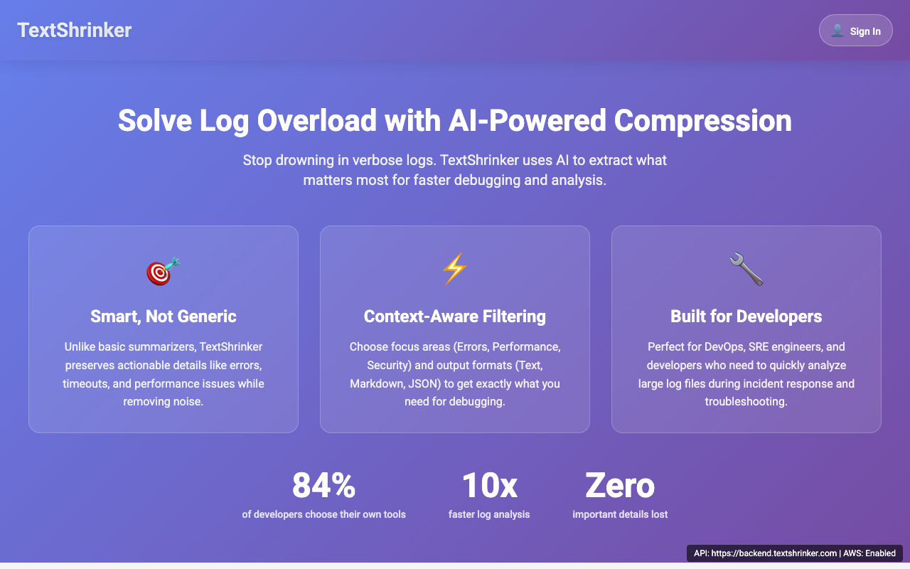 告别日志海洋：AI神器TextShrinker，让调试效率飙升10倍！