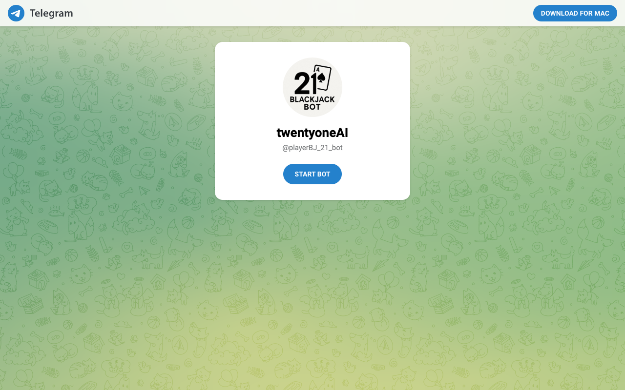 twentyoneAI - A Blackjack Bot Powered by OpenAI blackjack AI Telegram