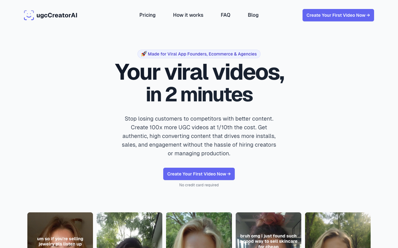 UGC Creator AI - Create Viral Videos Instantly with AI UGC AI video-creation