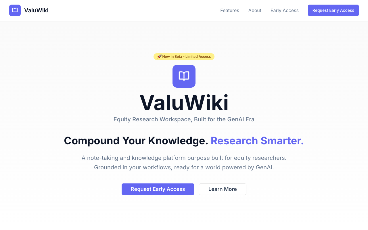 ValuWiki:颠覆传统,GenAI驱动的股权研究智能工作平台