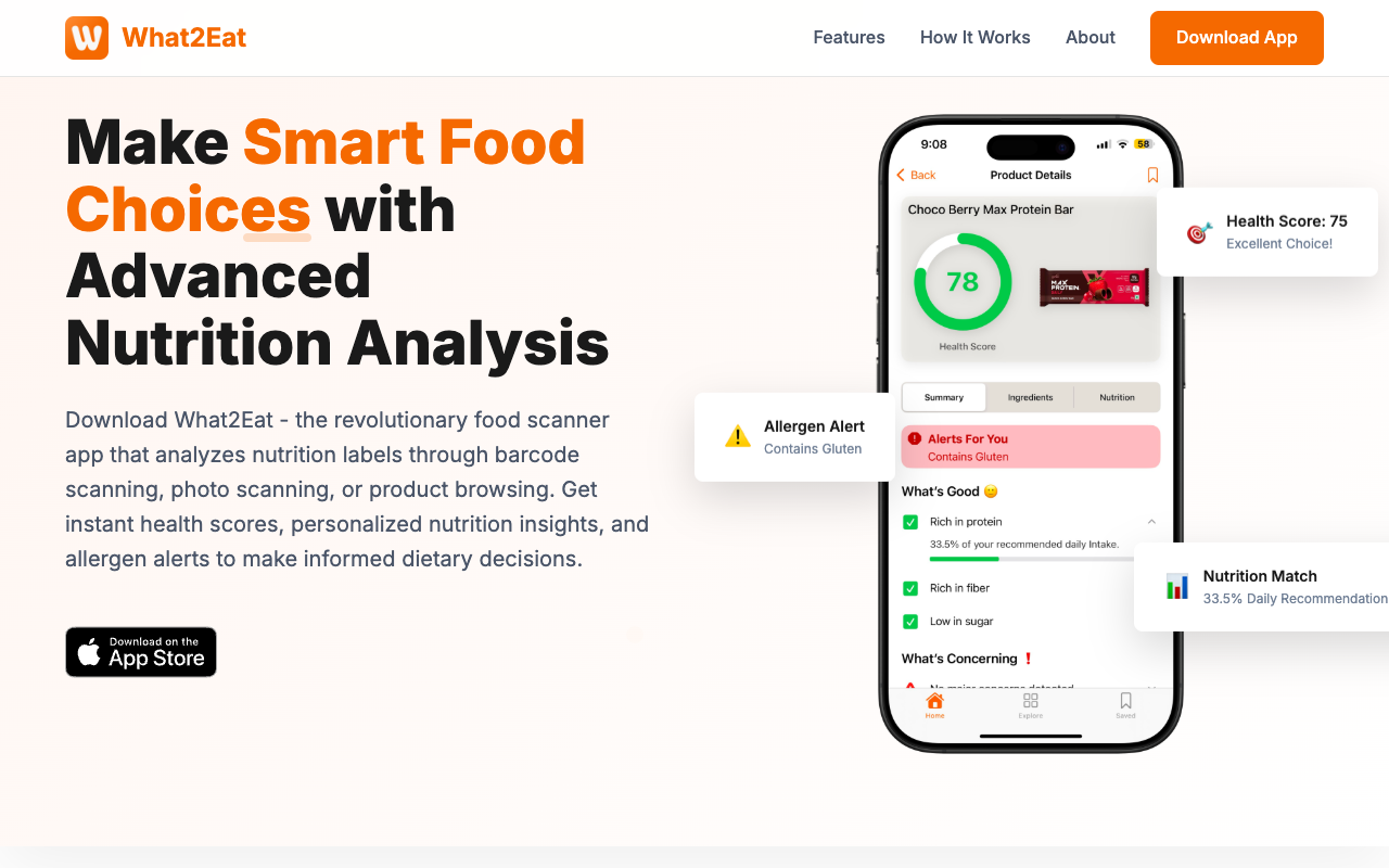 What2Eat - A Smart Food Scanner App to Analyze Nutrition Labels food-scanner nutrition health