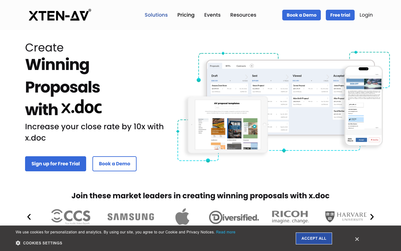 x.doc - An AI-powered software for creating professional audio visual proposals AV software proposals