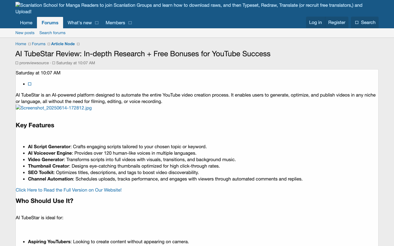 AI TubeStar Review - An AI platform that automates YouTube video creation YouTube AI video-creation
